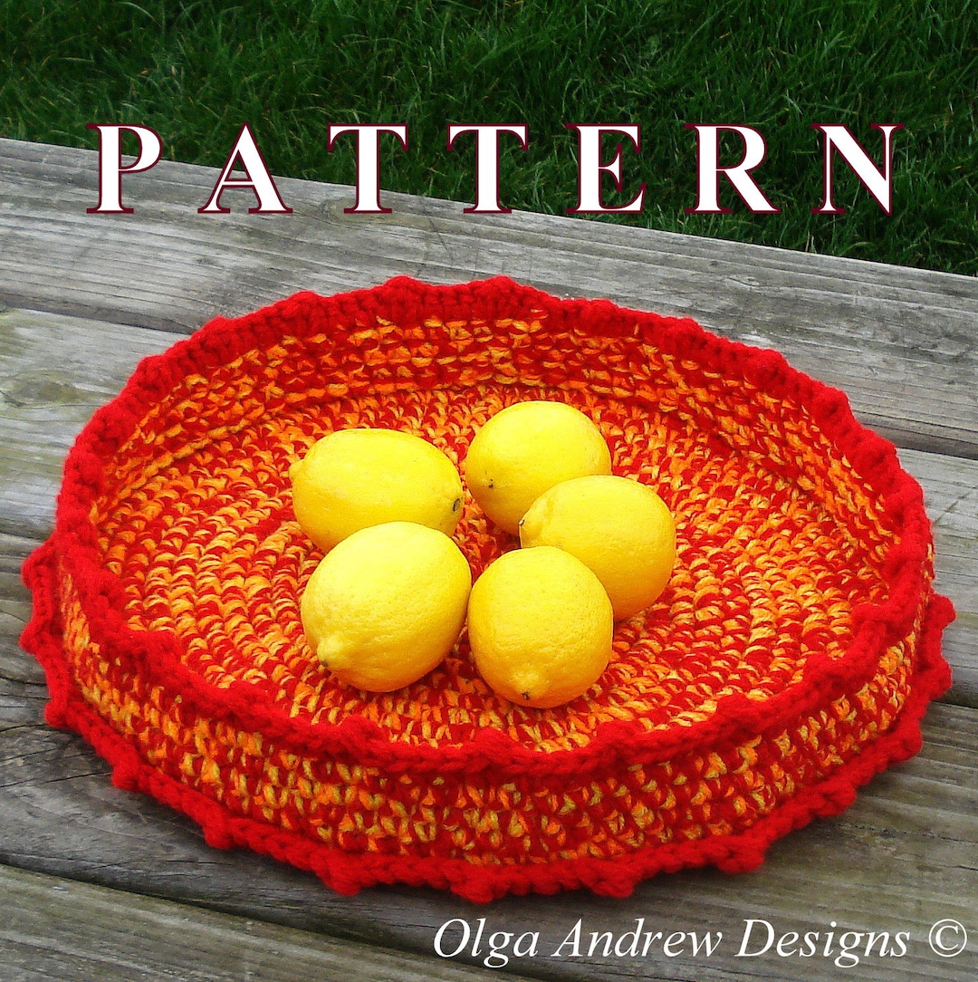 Large Fruit Basket Crochet PATTERN Decorative Basket Crochet Home Decor Crochet Pattern Table