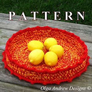 Large fruit basket crochet PATTERN decorative basket crochet home decor crochet pattern table decor crochet fruit dish OlgaAndrewDesigns095
