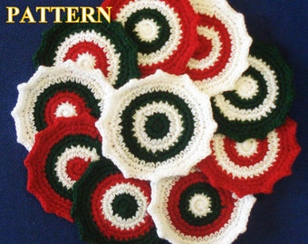 Christmas coaster crochet pattern, crochet Christmas coasters pattern, crochet coaster pattern, Christmas coaster PDF OlgaAndrewDesigns008