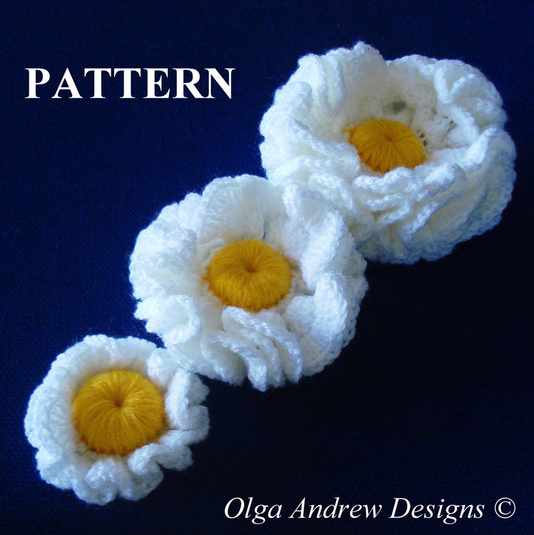 Large Ruffle Flower Crochet Pattern, Large Crochet 3d Flower Pattern ...