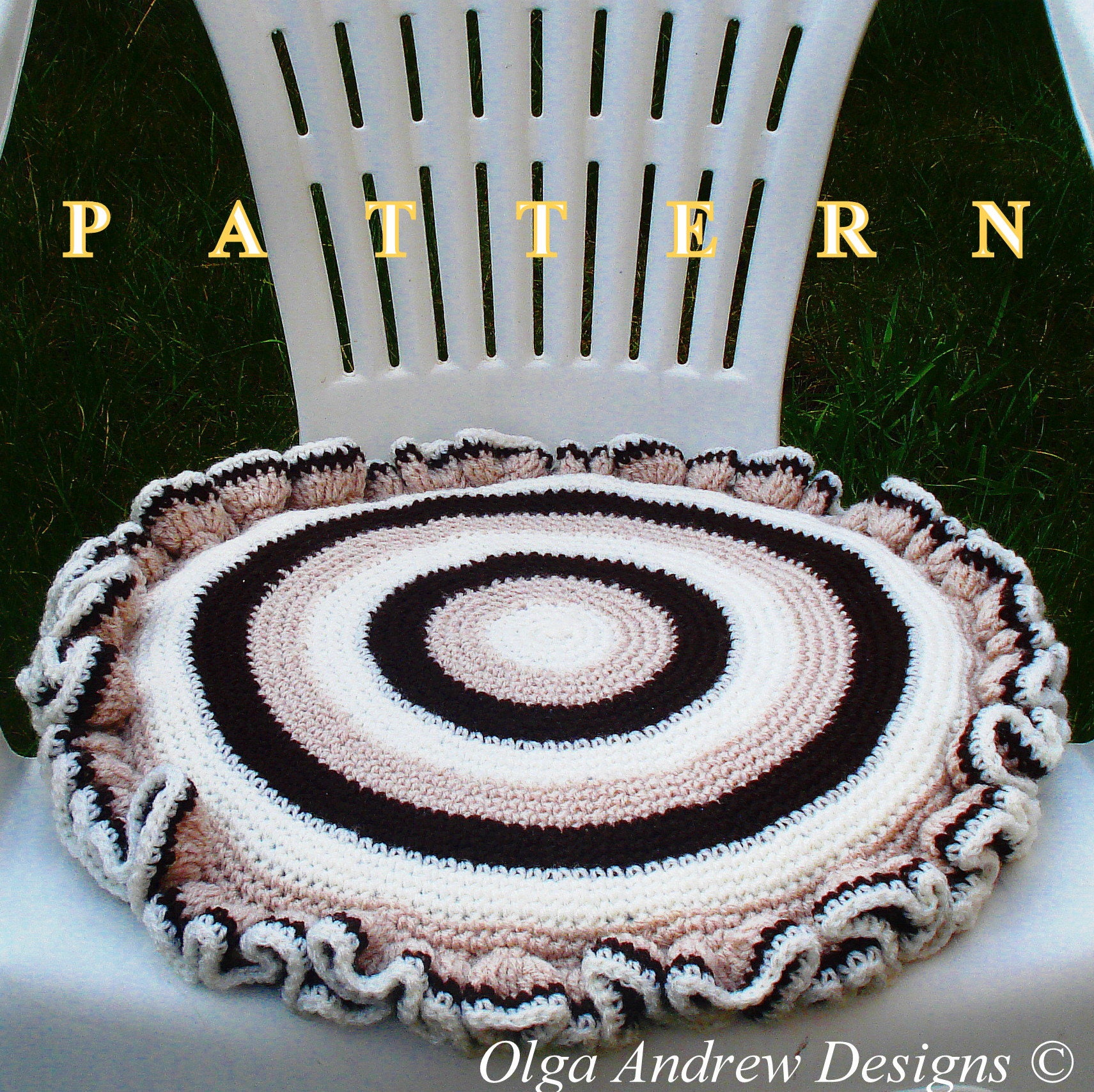 Chair Seat Cushion Crochet Pattern, Crochet Seat Cushion Pattern