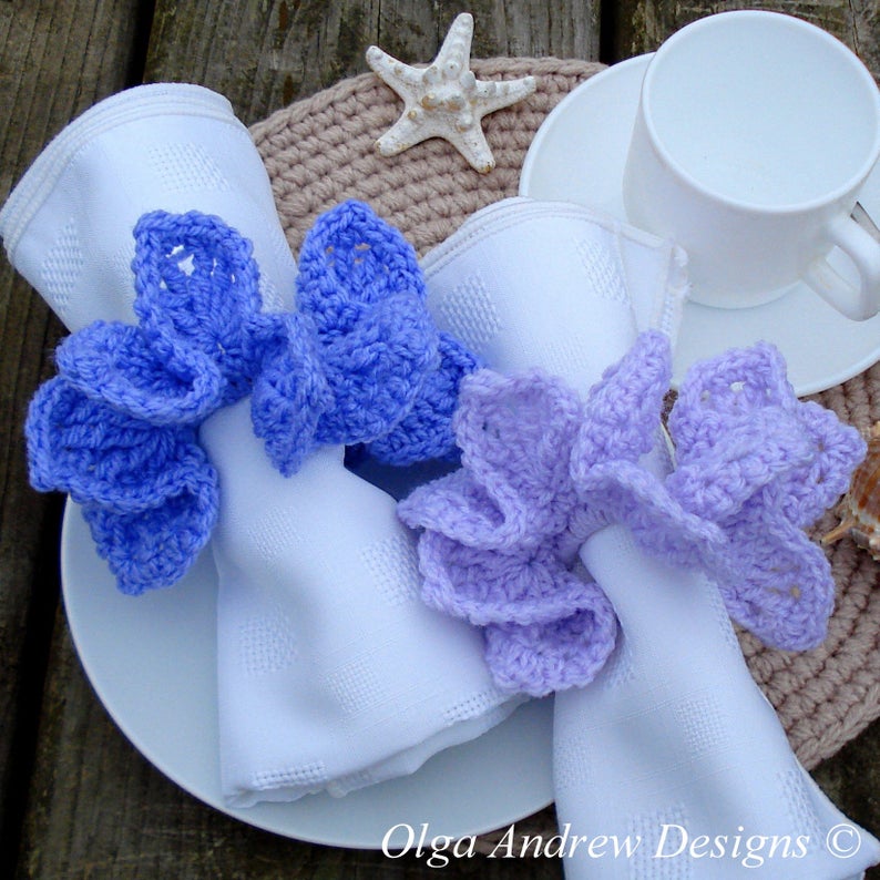 Crochet Christmas napkin ring pattern Christmas napkin rings Etsy Italia