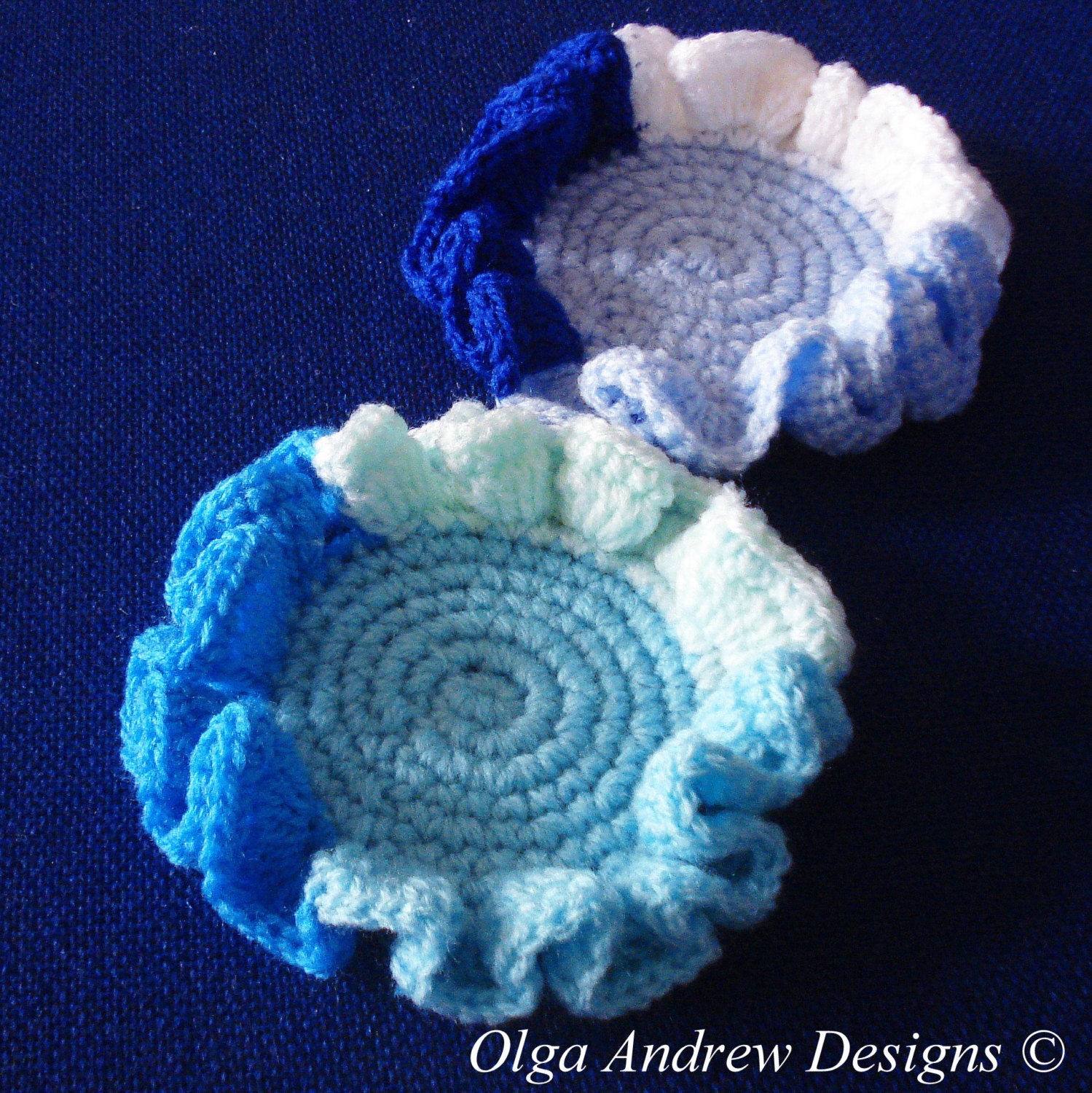 Ruffle Coaster Crochet Pattern, Crochet Ruffle Coaster Pattern, Crochet ...