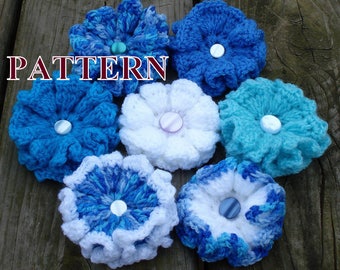 Winter flowers crochet pattern, crochet flower pattern, 3d crochet flower, flower crochet pattern, 3d flower pattern by OlgaAndrewDesigns018