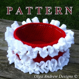Christmas basket crochet PATTERN gift basket crochet pattern christmas home decor crochet pattern christmas storage OlgaAndrewDesigns091