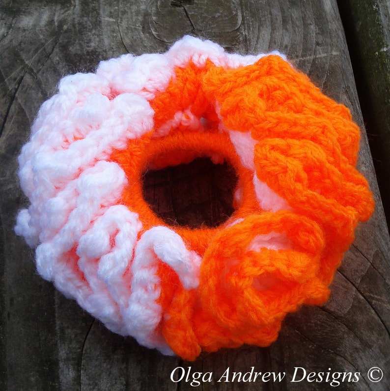 Scrunchie crochet pattern, crochet scrunchie pattern, scrunchie pattern, hair tie crochet pattern, hair band pattern by OlgaAndrewDesigns001 image 4