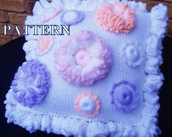 Blumen Applikationen Kissen Häkelmuster, Blumenkissen Strickmuster, Blumen Häkelmuster PDF OlgaAndrewDesigns048
