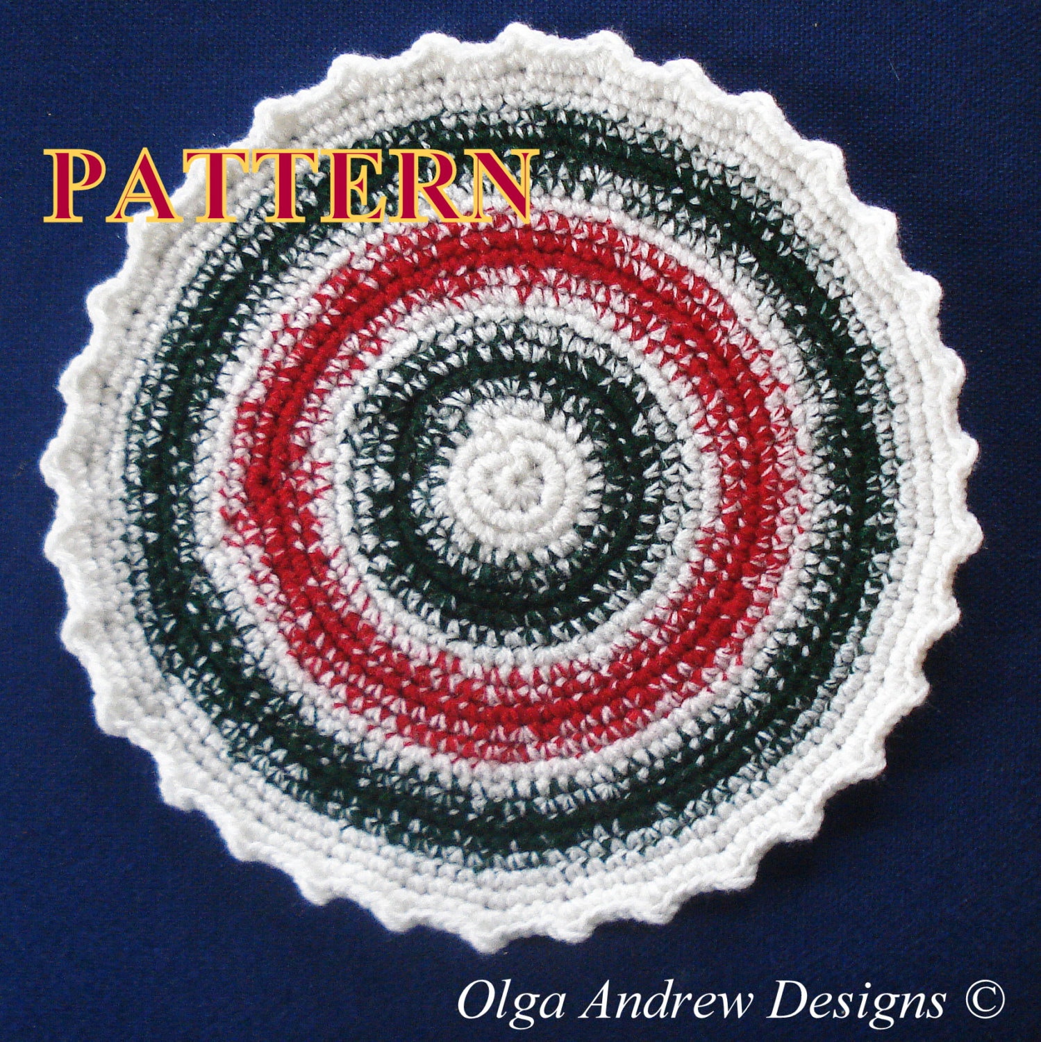 Christmas Placemat Crochet Pattern Christmas Doily Crochet Etsy