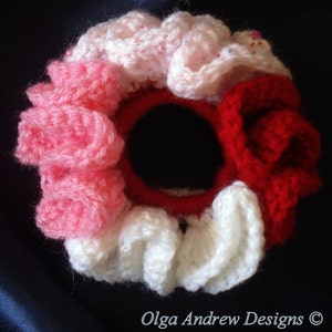 Scrunchie crochet pattern, crochet scrunchie pattern, scrunchie pattern, hair tie crochet pattern, hair band pattern by OlgaAndrewDesigns001 image 5