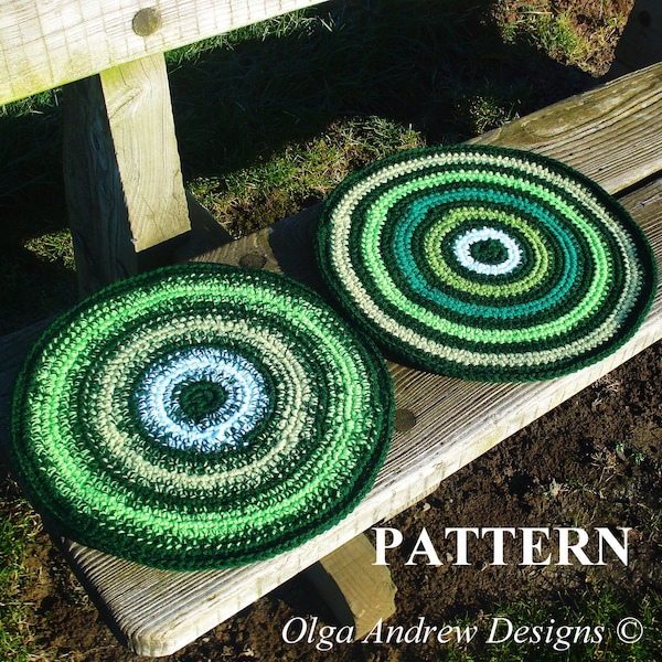 Chair seat pad crochet pattern, chair seat cushion crochet pattern, round chair pad crochet pattern, chair pad pattern OlgaAndrewDesigns052