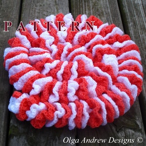Spiral scarf crochet pattern, crochet scarf pattern PDF, ruffle scarf crochet pattern, women crochet scarf pattern PDF OlgaAndrewDesigns079