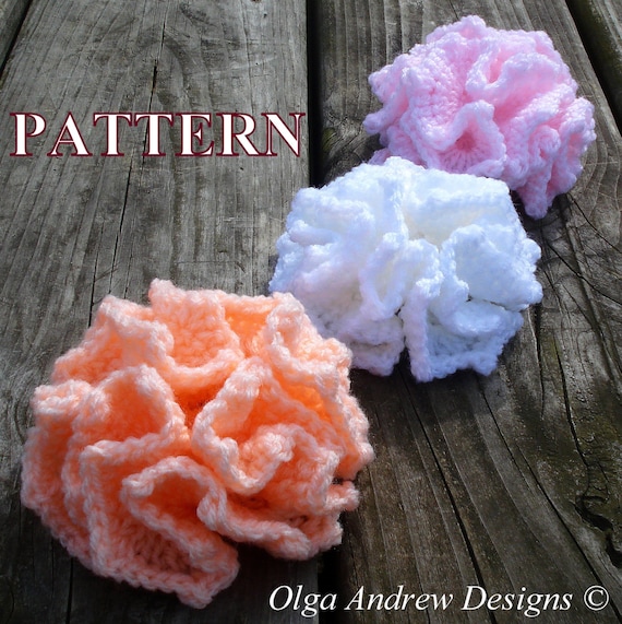 Ruffle flower crochet pattern, crochet flower pattern, 3d flowers, crochet pattern flower, crochet flowers patterns by OlgaAndrewDesigns003