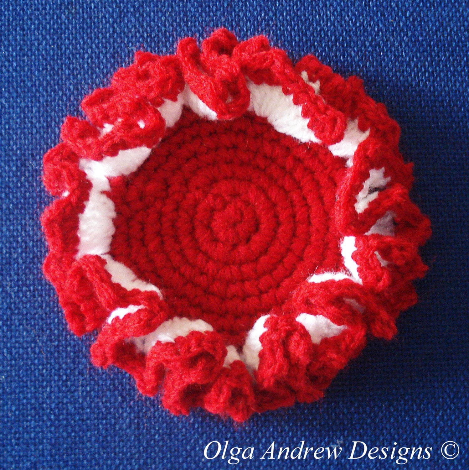 Ruffle Christmas Coaster Crochet Pattern, Crochet Christmas Coaster ...