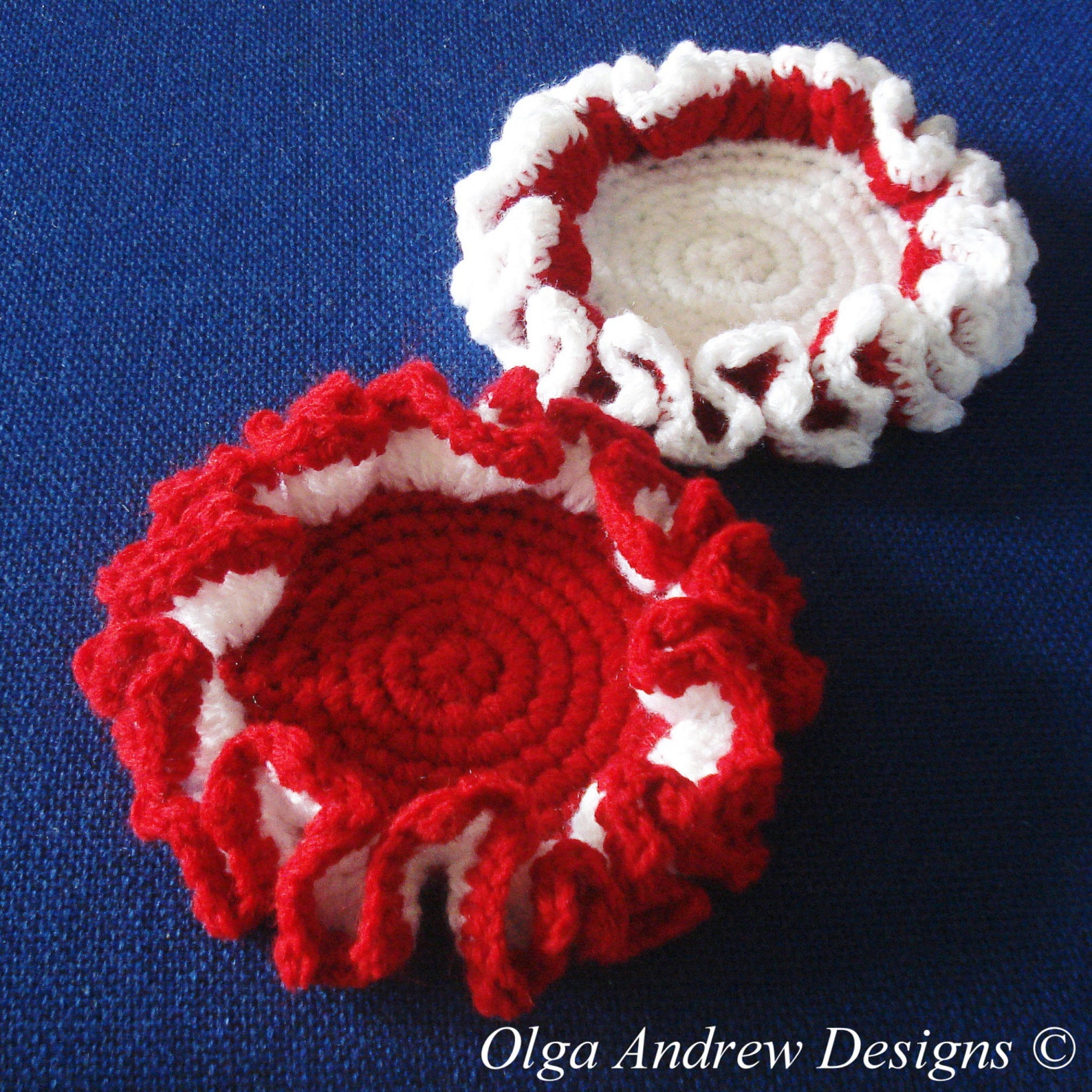 Ruffle Christmas Coaster Crochet Pattern, Crochet Christmas Coaster ...
