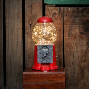 Retro Gumball Machine Lamp, Mini Candy Dispenser Light, LED String Fairy Lights