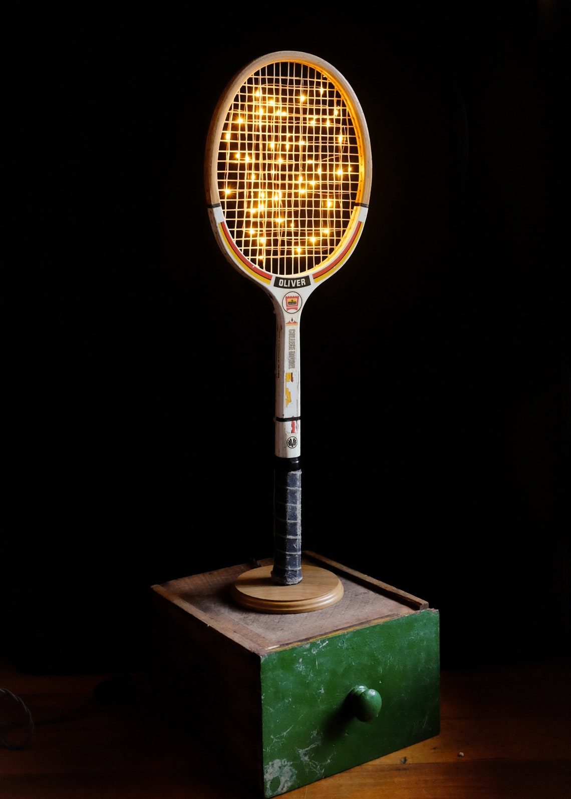 Vintage Tennis Racket Lamp Quirky Upcycled Sports Light LED | Etsy