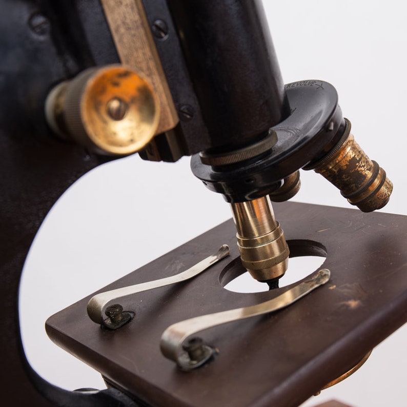 Industrial Brass Microscope Lamp Reclaimed Science Laboratory Etsy