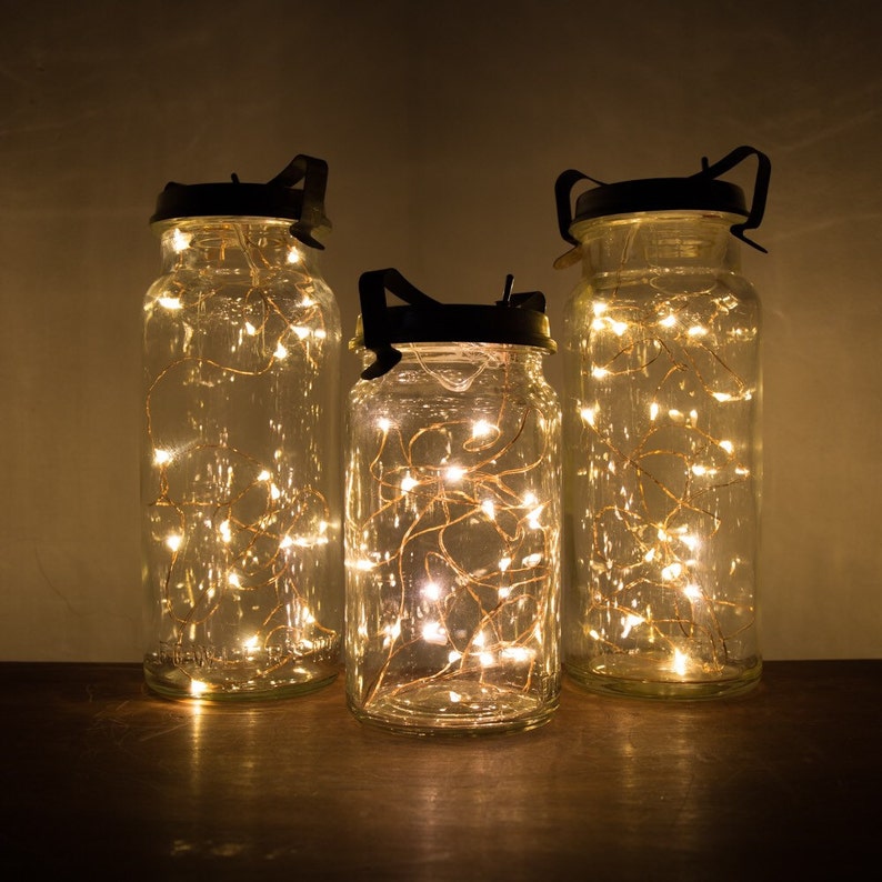 Vintage Jar Fairy Lights Reclaimed Mason Jar Lantern LED Etsy India