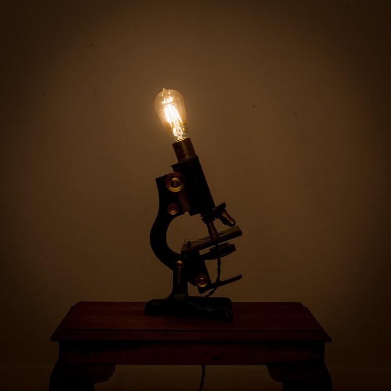 Industrial Brass Microscope Lamp Reclaimed Science Laboratory Etsy UK