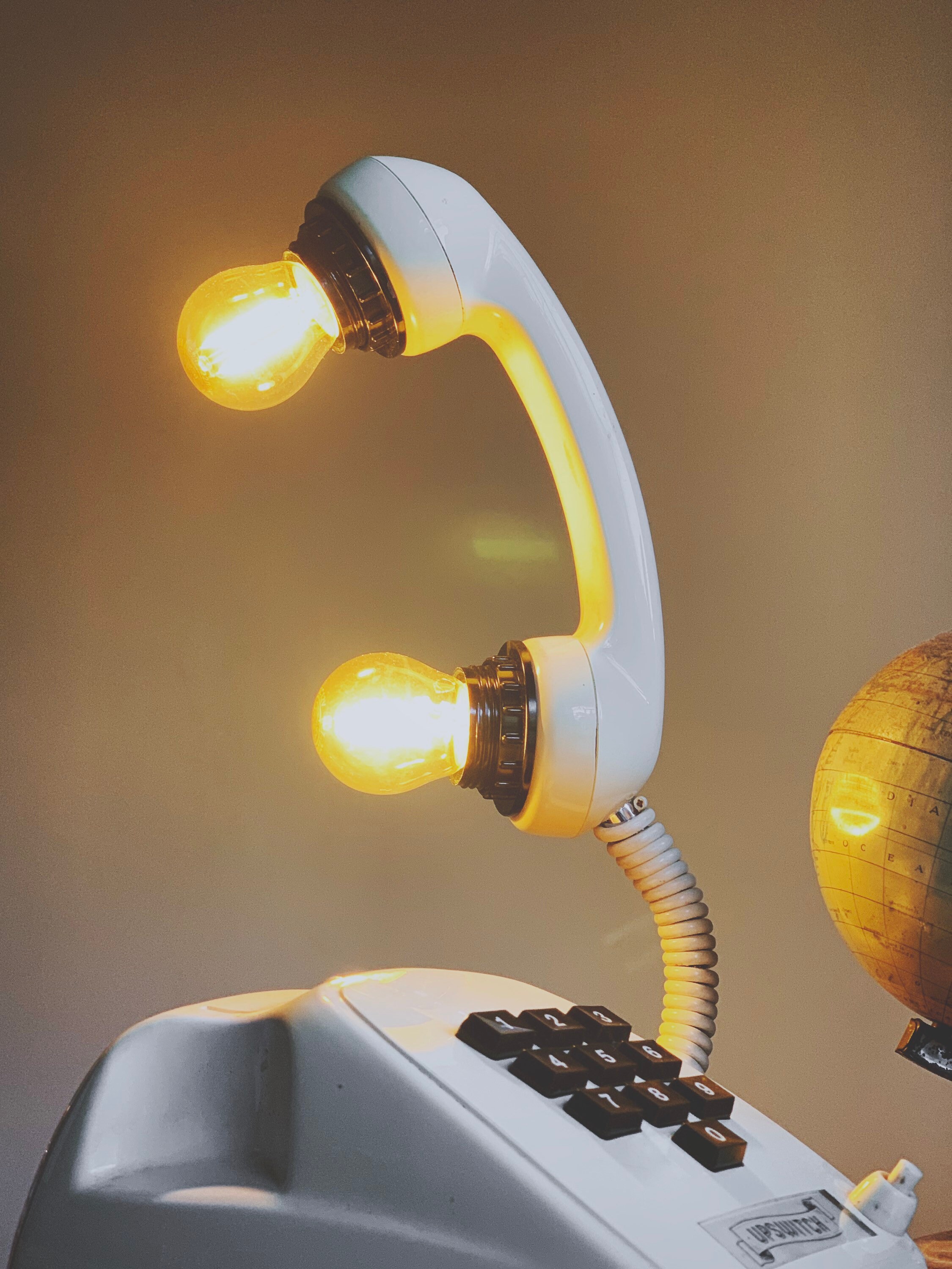 Retro Telephone Lamp Vintage Upcycled Phone Light Industrial Etsy