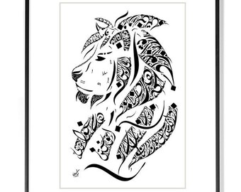 Ferdowsi Farsi Poetry & Calligraphy Print- Classical Persian Poetry - Persian Calligraphy - Farsi Art - Whyseen - فردوسی