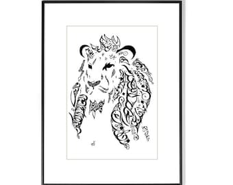 Imam Ali Ibn Abi Talib Poetry - Islamic Poetry - Arabic Calligraphy Lion - Arabic Poetry -  Arabic Calligraphy Art - Arabic Wall Art