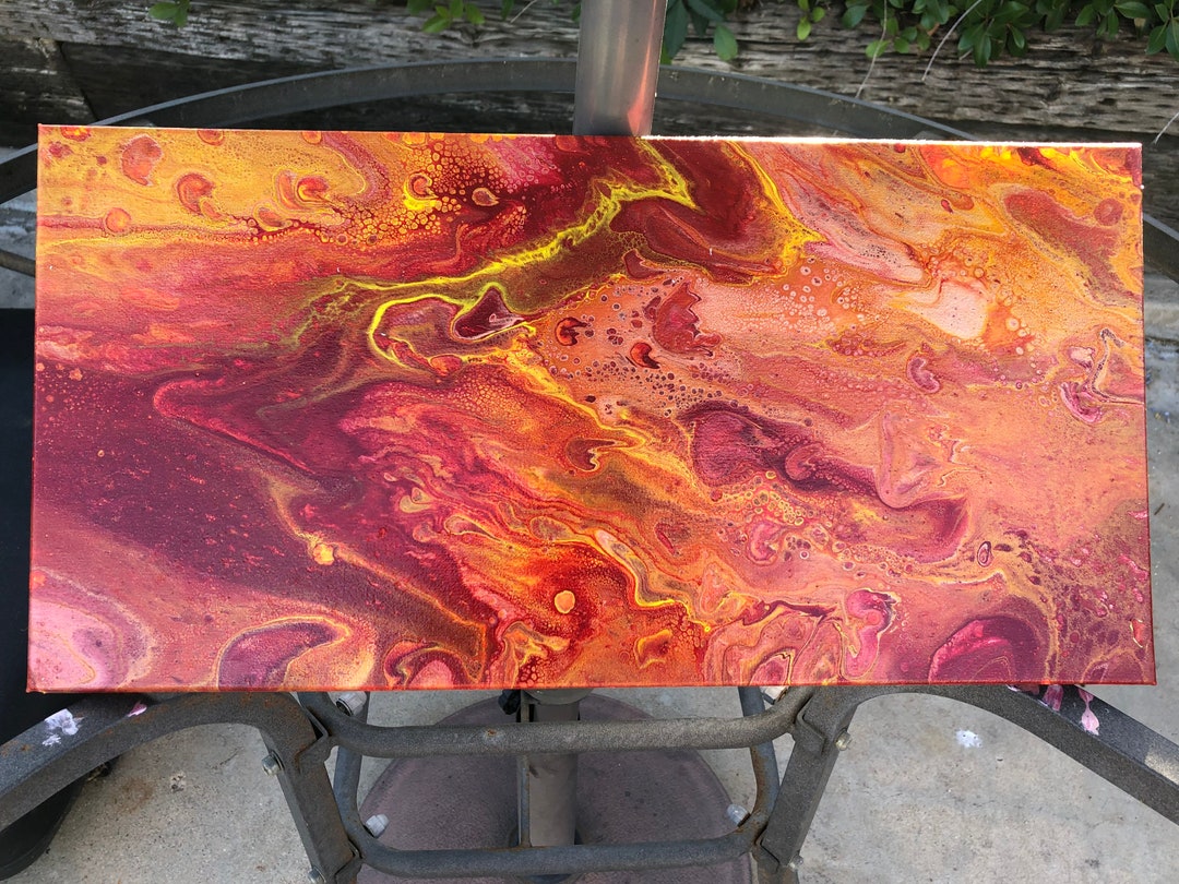Fire-acrylic Pour Paint Art on Canvas Abstract Painting - Etsy