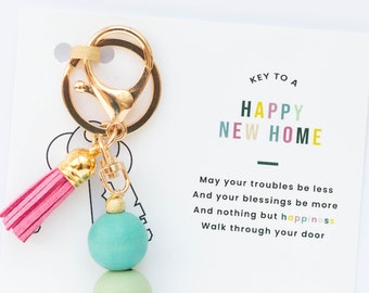 Personalized Housewarming Gift | Real Estate Closing Gift | New Homeowner Gift | New Apartment Gift | Happy New Home Keychain