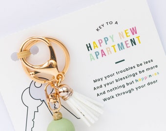 New Apartment Gift. Real Estate Gift. Realtor Gift. Closing Gift. Happy New Apartment Card. New Apartment Keychain. Housewarming Gift.