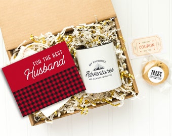 Husband Gift Box: Handmade Mug, Love Coupons, Cookies