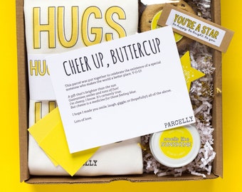 Cheer Up Self Care Kit: Box of Sunshine Gift Package, Sending Hugs Gift