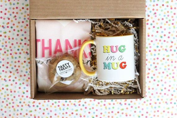 Handmade Thank You Gift Box: Tote, Mug & Cookies