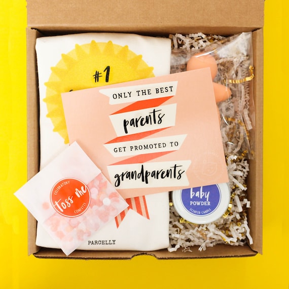 Pregnancy Reveal to Grandparents | Pregnancy Announcement | New Grandma Box | Grandpa Gift Basket