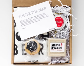 You're The Man Gift Box | Manly Care Package for Him | Gift for Male Boss | Male Teacher Gift