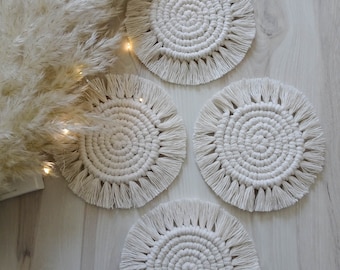 Macrame Coasters/White Boho/Home Style