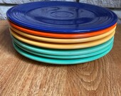 Vintage Original Fiesta Dinner Plates 9.5 quot Radioactive Red Yellow Green Cobalt