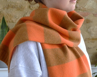 Striped Lambswool Scarf Knitting Kit: Easy DIY Project