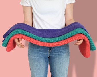 Easy Knit Blanket Kit: Lambswool Garter Stitch Beginner Project