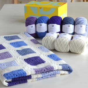 Five Colour Granny Square Blanket Crochet Kit
