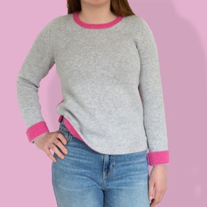 Sweater Knitting Pattern, Modern Knitting Kit with yarn, Ladies Jumper Knitting Kit with Pure Wool Yarn, Colour Pop