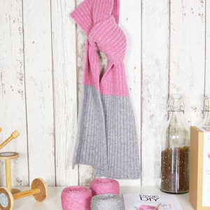 Luxury Lambswool Ribbed Scarf Knitting Kit - DIY Knit