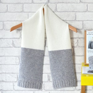 Knitting Kit, Scarf Knitting Pattern, Beginners Knitting, Gift for Knitters - 2 Sizes 2 Colour Options