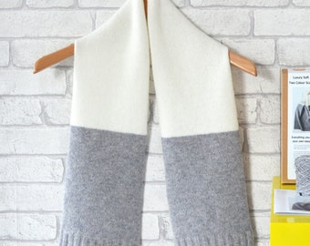 Knitting Kit, Scarf Knitting Pattern, Beginners Knitting, Gift for Knitters - 2 Sizes 2 Colour Options