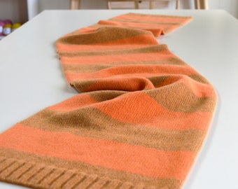 Striped Lambswool Scarf Knitting Kit: Easy DIY Project