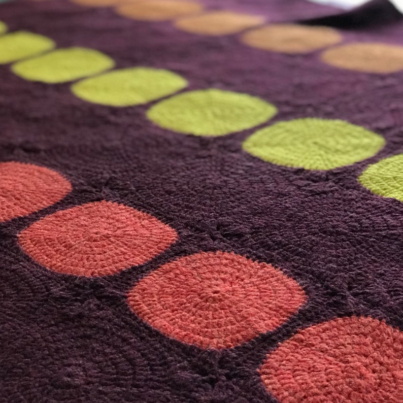 Retro Crochet Blanket Pattern With Yarn Mid Century Modern Etsy