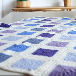Granny Square Crochet Blanket Pattern PDF Instant Download, Temperature Multi Coloured Blanket,  Easy Learn To Crochet Blanket Pattern