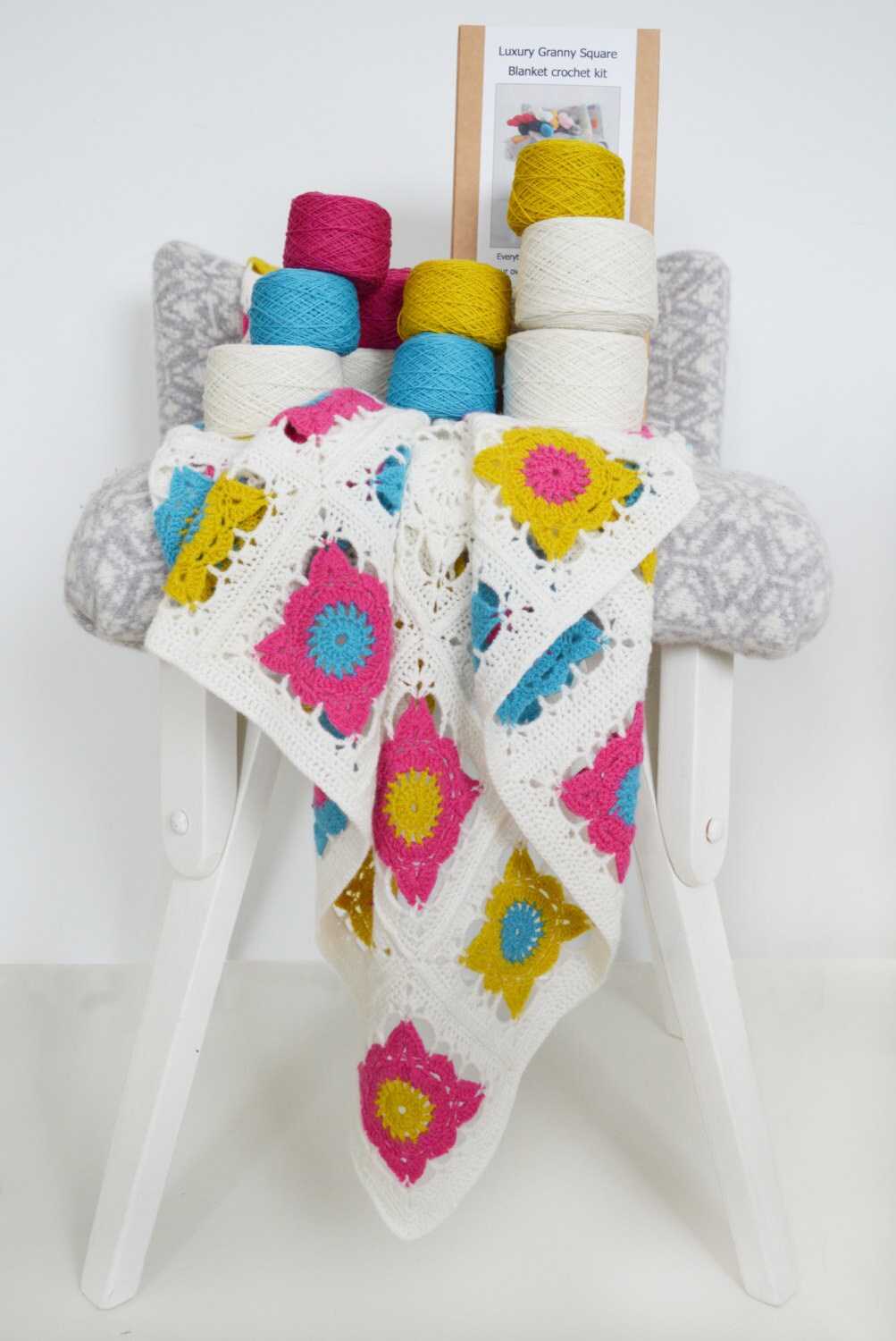 Bright Granny Square Blanket Kitcrochet Blanket Etsy UK