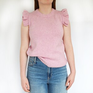Jumper Knitting Pattern Sweater Instant Download PDF Frill Shoulder Tank Top Modern Knitting Digital Pattern