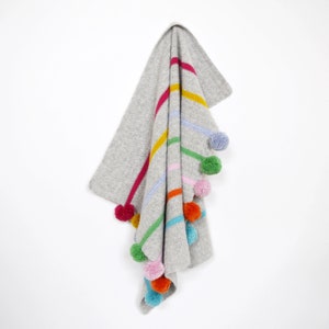 Easy Crochet Blanket Pattern, Learn To Crochet Pom Pom Blanket Pattern, Instant Download PDF image 7