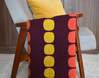 DIY Retro Crochet Blanket Kit: Mid Century Modern Pattern with Lambswool